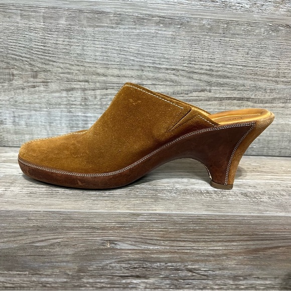 COLE HAAN Womens Leather Suede Mule Clog Kitten Heel Slip on Shoe Size 9 - Picture 4 of 9